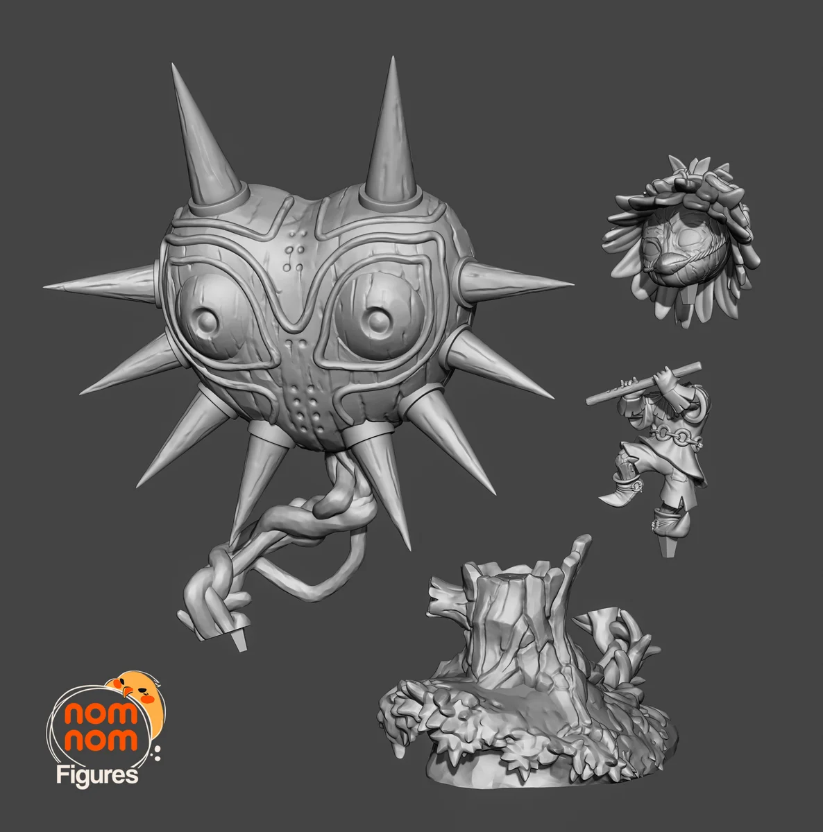 Chibi Majora and skull kid | Fan Art | 3D Printed Resin Model Garage Kit | *Un-Painted* | Nomnom 8