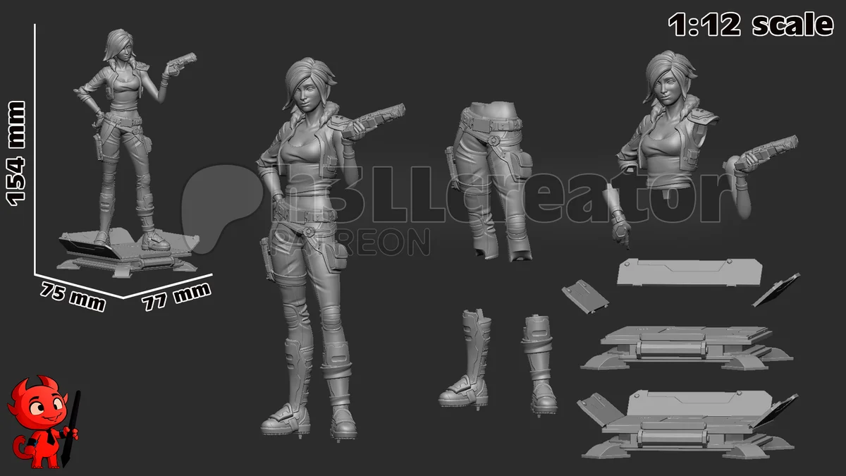 Lilith | Fan Art | 3D Printed Resin Model Garage Kit | *Un-Painted* | H3LL Creator 8