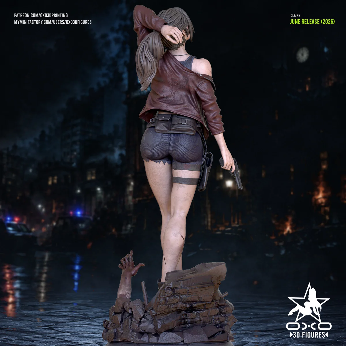 Claire | Fan Art | 3D Printed Resin Model Garage Kit | *Un-Painted* | OXO3D 3
