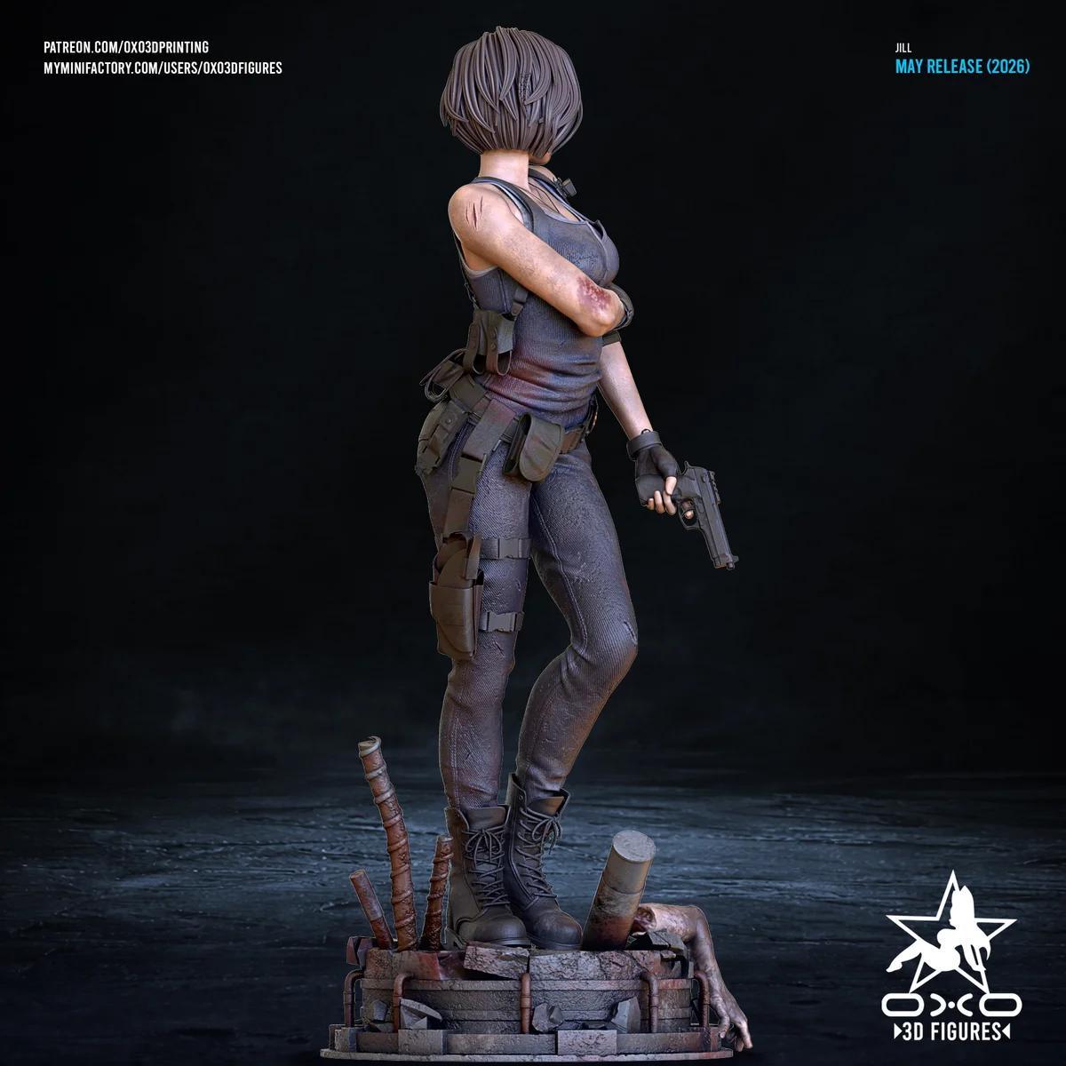 Jill | Fan Art | 3D Printed Resin Model Garage Kit | *Un-Painted* | OXO3D 5