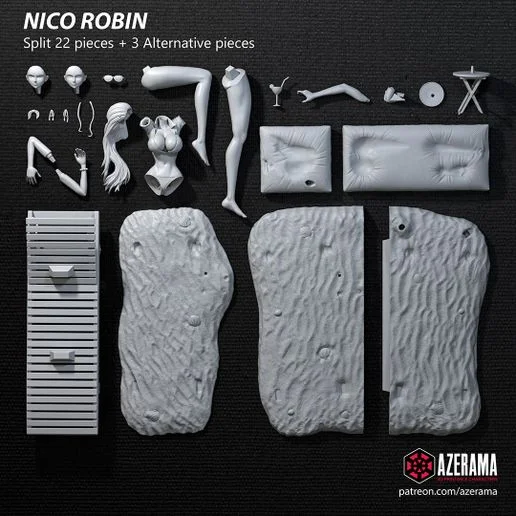 Nico Robin | Fan Art | 3D Printed Resin Model Garage Kit | *Un-Painted* | Azerama 7