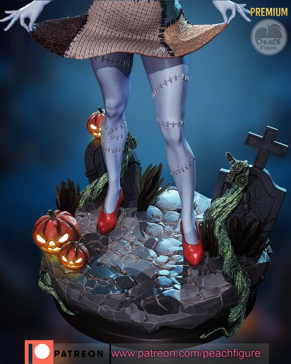 Sally | Fan Art | 3D Printed Resin Model Garage Kit | *Un-Painted* | Peach Figure 5