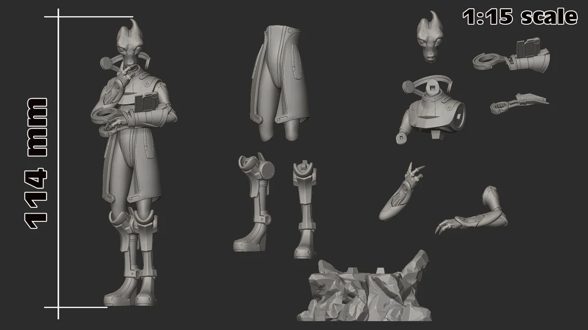 Mordin Solus | Fan Art | 3D Printed Resin Model Garage Kit | *Un-Painted* | H3LL Creator 8