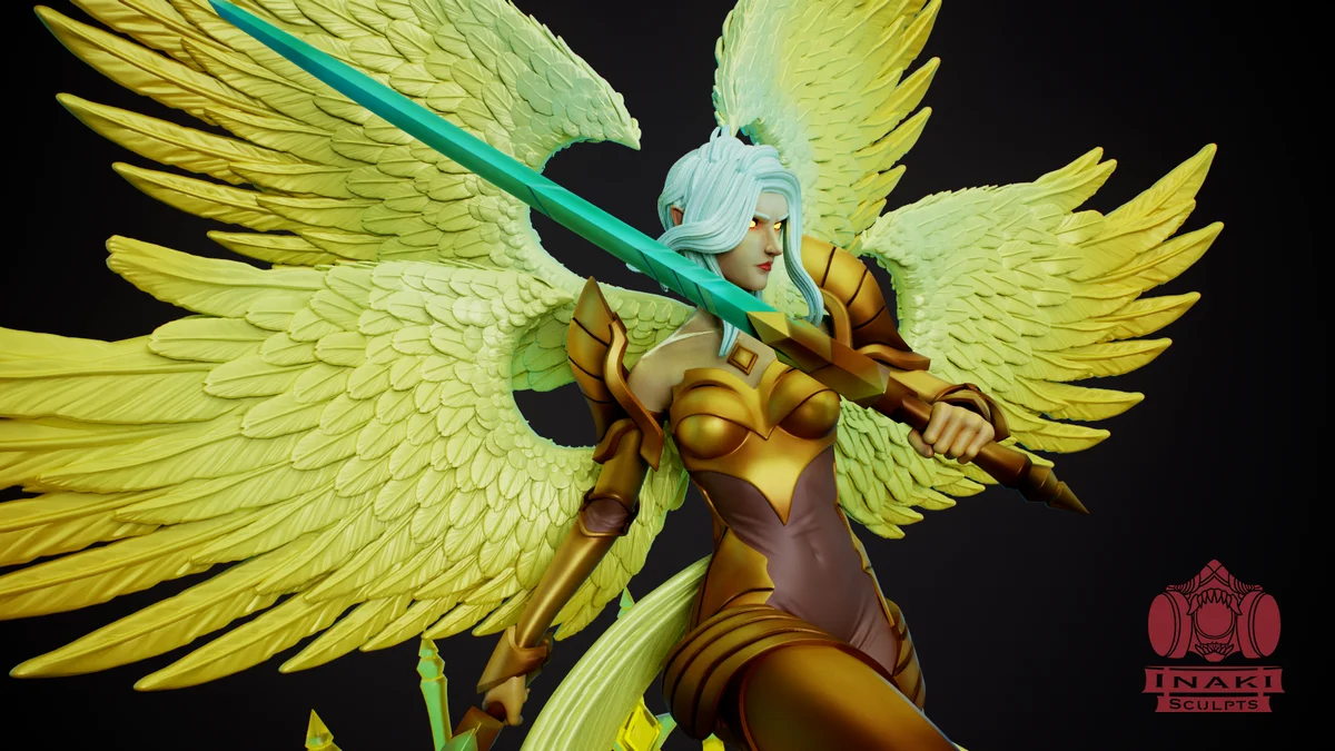 Kayle | Fan Art | 3D Printed Resin Model Garage Kit | *Un-Painted* | Inaki Sculpts 3