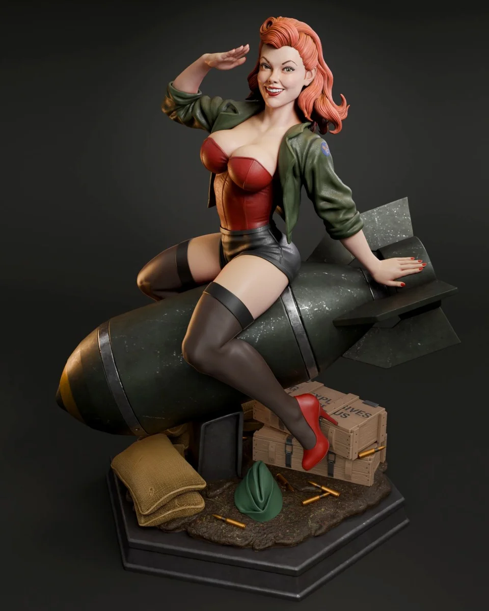 Air Force Bombshell | Fan Art | 3D Printed Resin Model Garage Kit | *Un-Painted* | Abe3D