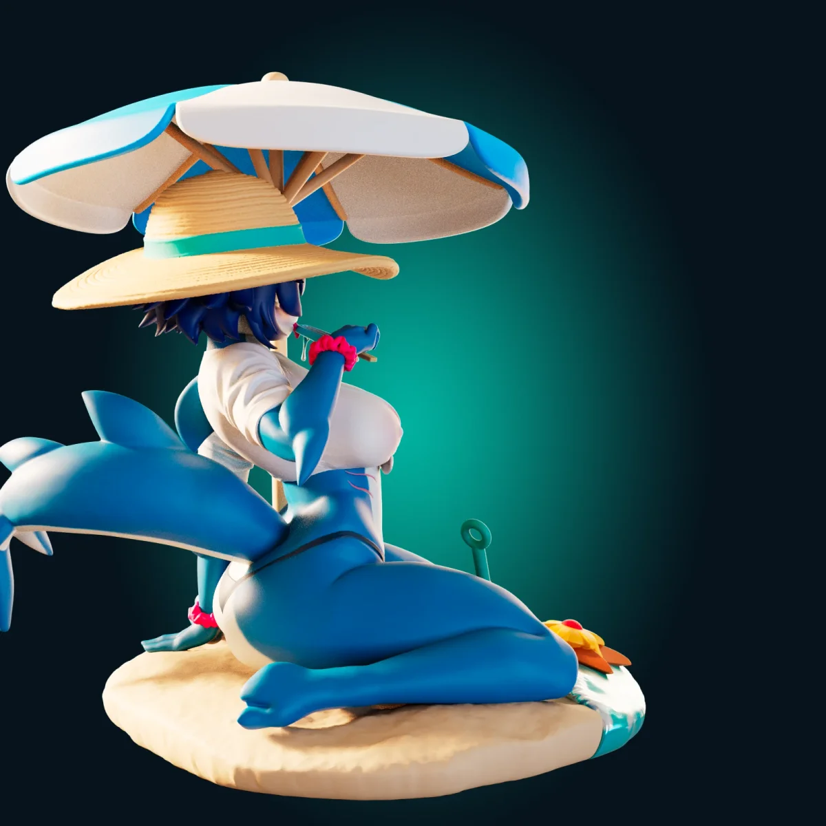 Shark Girl | Fan Art | 3D Printed Resin Model Garage Kit | *Un-Painted* | Officer Rhu 2