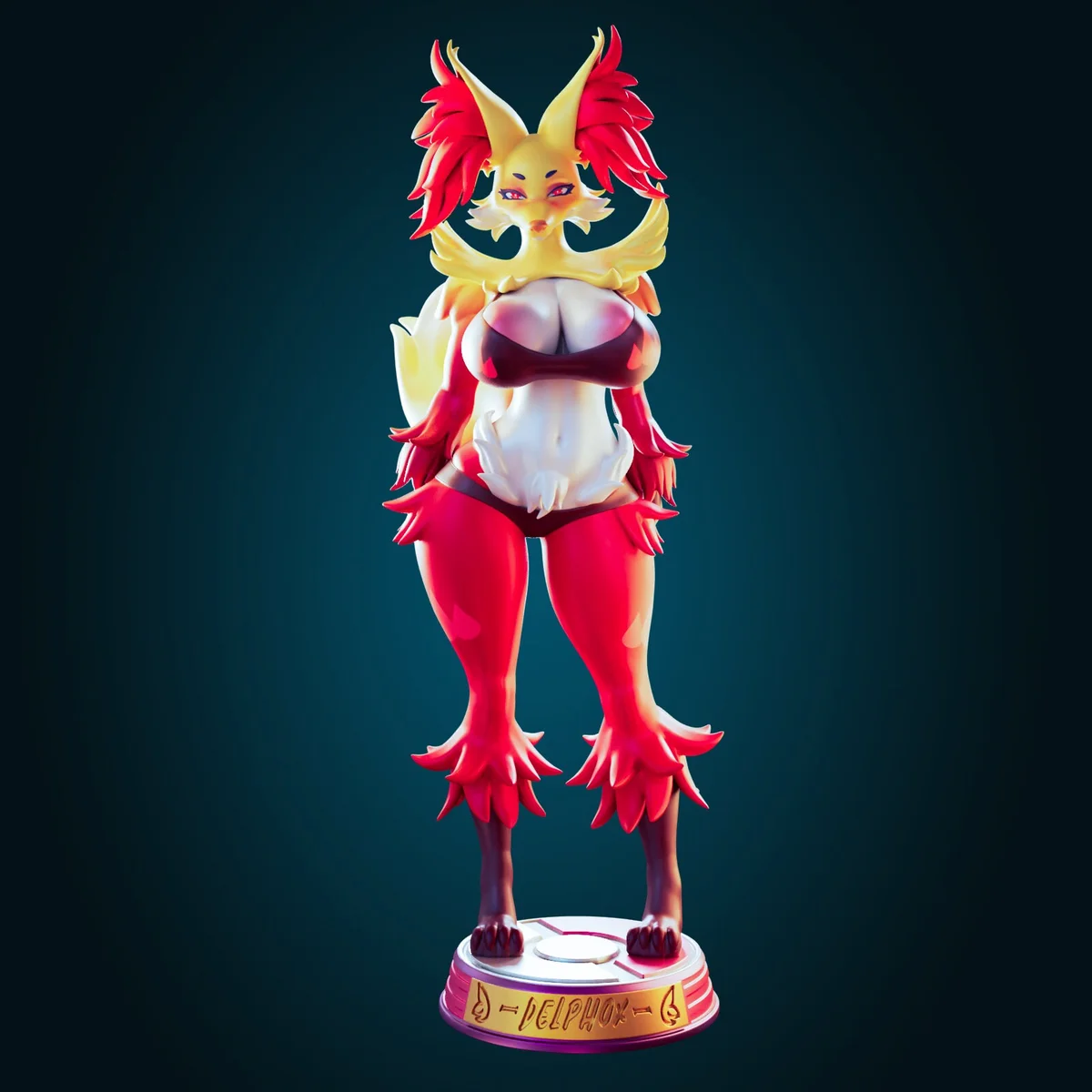 Delphox | Fan Art | 3D Printed Resin Model Garage Kit | *Un-Painted* | Officer Rhu 3