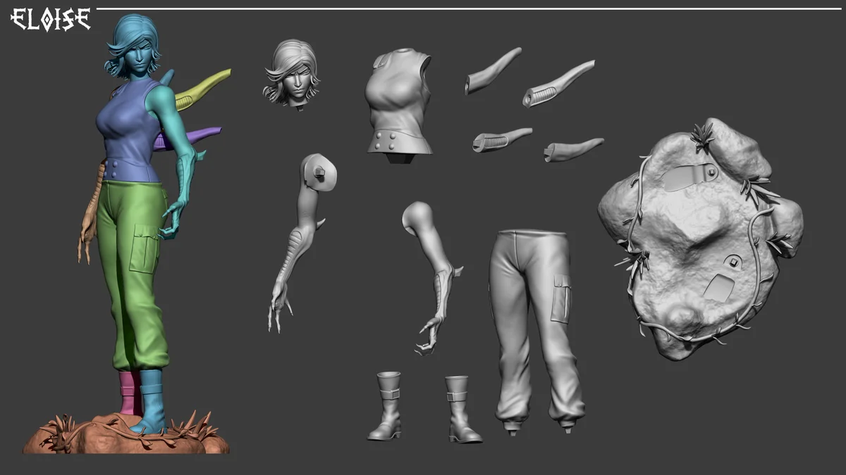Eloise | Fan Art | 3D Printed Resin Model Garage Kit | *Un-Painted* | Inaki Sculpts 7