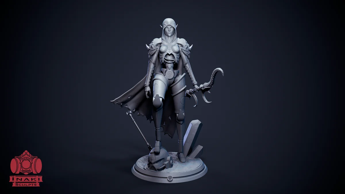 Necron Sylvanas | Fan Art | 3D Printed Resin Model Garage Kit | *Un-Painted* | Inaki Sculpts 4