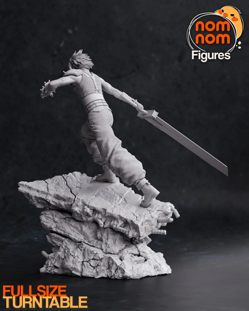 Cloud Strife | Fan Art | 3D Printed Resin Model Garage Kit | *Un-Painted* | Nomnom 7