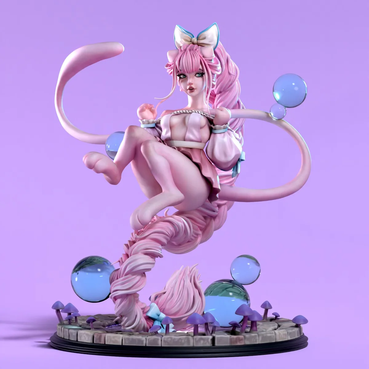 Mewrie - Waifumon | Fan Art | 3D Printed Resin Model Garage Kit | *Un-Painted* | SiryllArt 11