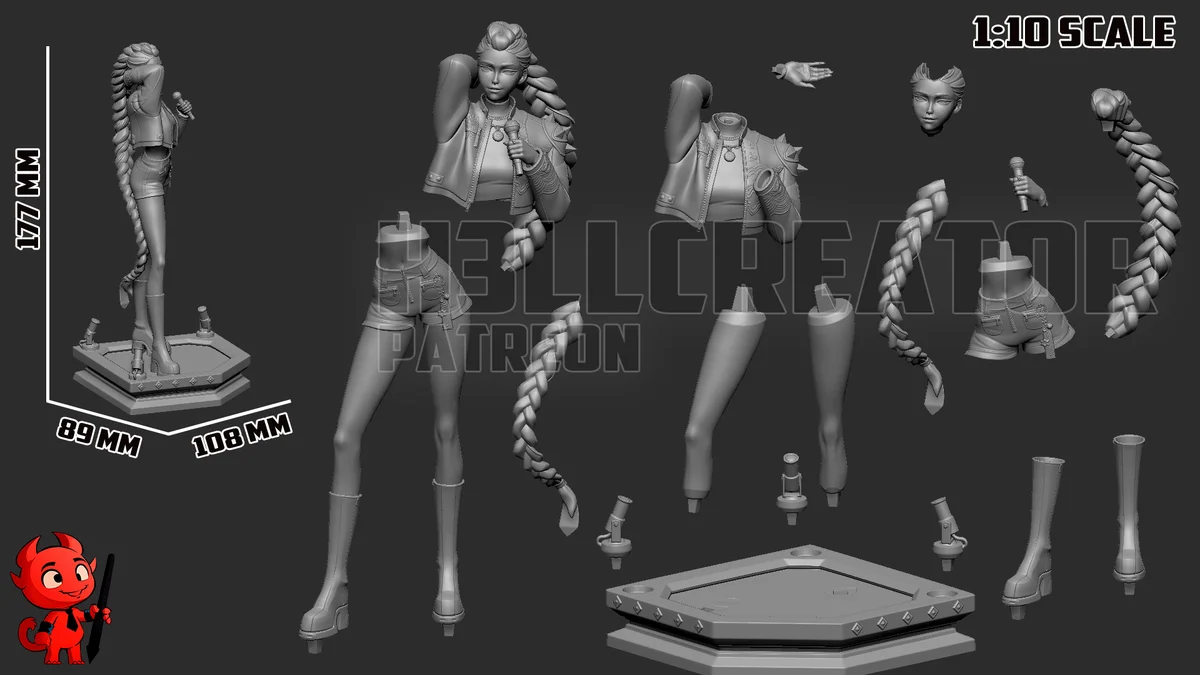 Rumi | Fan Art | 3D Printed Resin Model Garage Kit | *Un-Painted* | H3LL Creator 12
