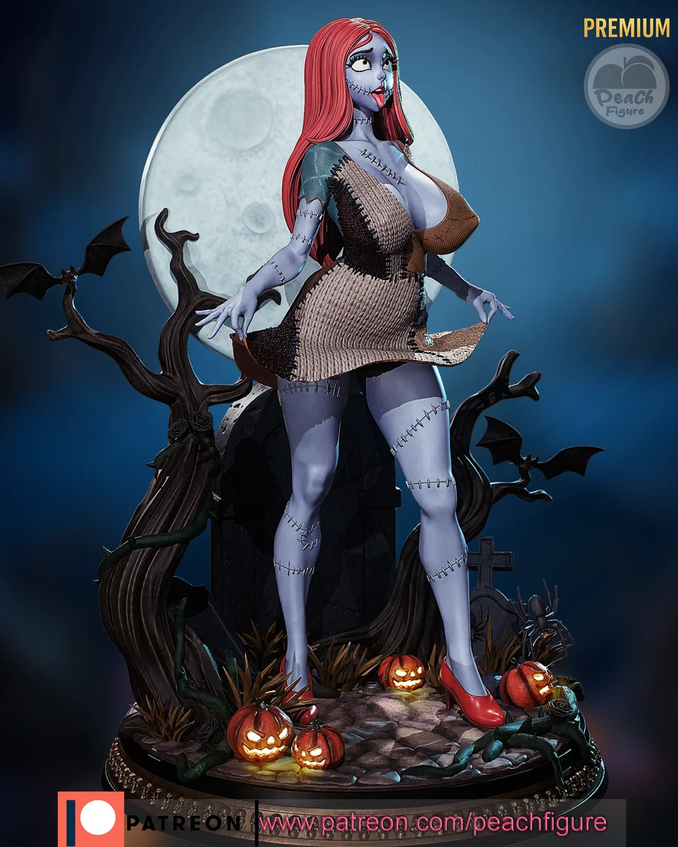 Sally | Fan Art | 3D Printed Resin Model Garage Kit | *Un-Painted* | Peach Figure 3