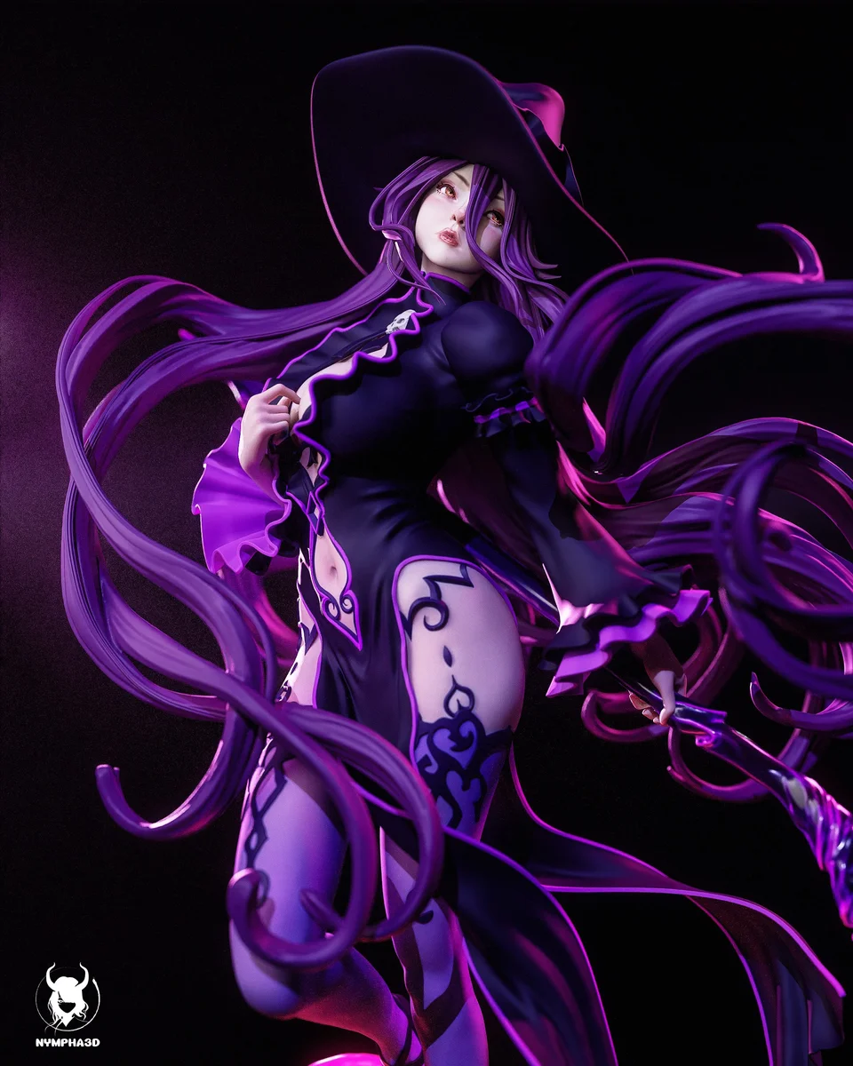 Dark Mage | Fan Art | 3D Printed Resin Model Garage Kit | *Un-Painted* | Nympha3D 5