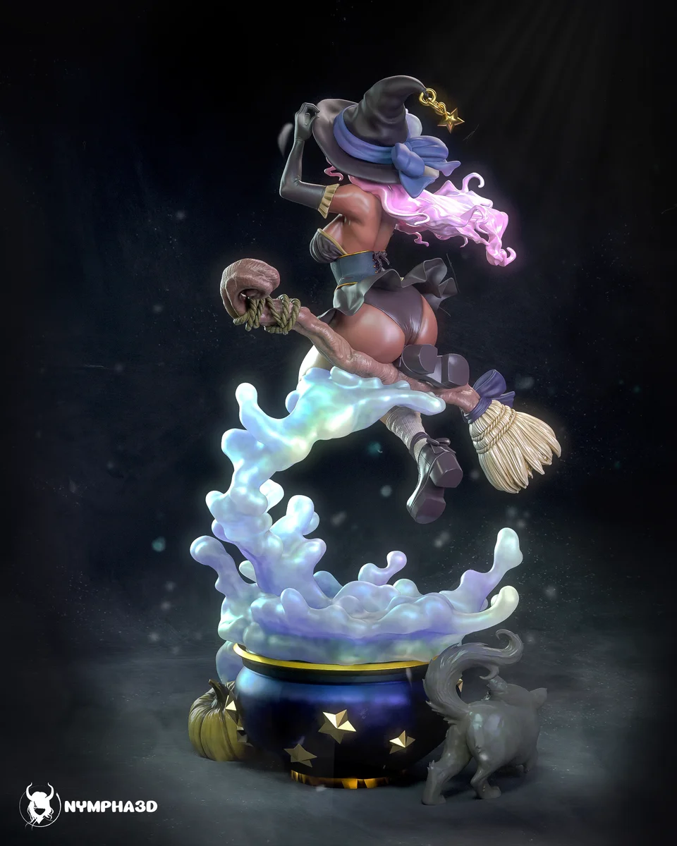 Halloween Witch | Fan Art | 3D Printed Resin Model Garage Kit | *Un-Painted* | Nympha3D 6