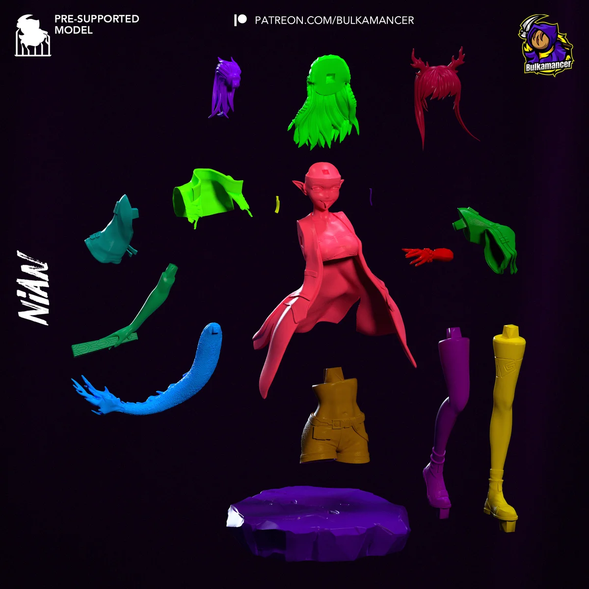 Nian | Fan Art | 3D Printed Resin Model Garage Kit | *Un-Painted* | Bulkamancer 11