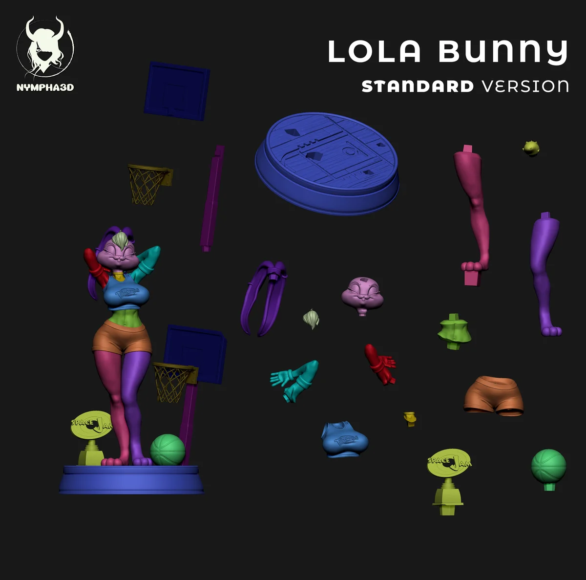 Lola Bunny | Fan Art | 3D Printed Resin Model Garage Kit | *Un-Painted* | Nympha3D 5