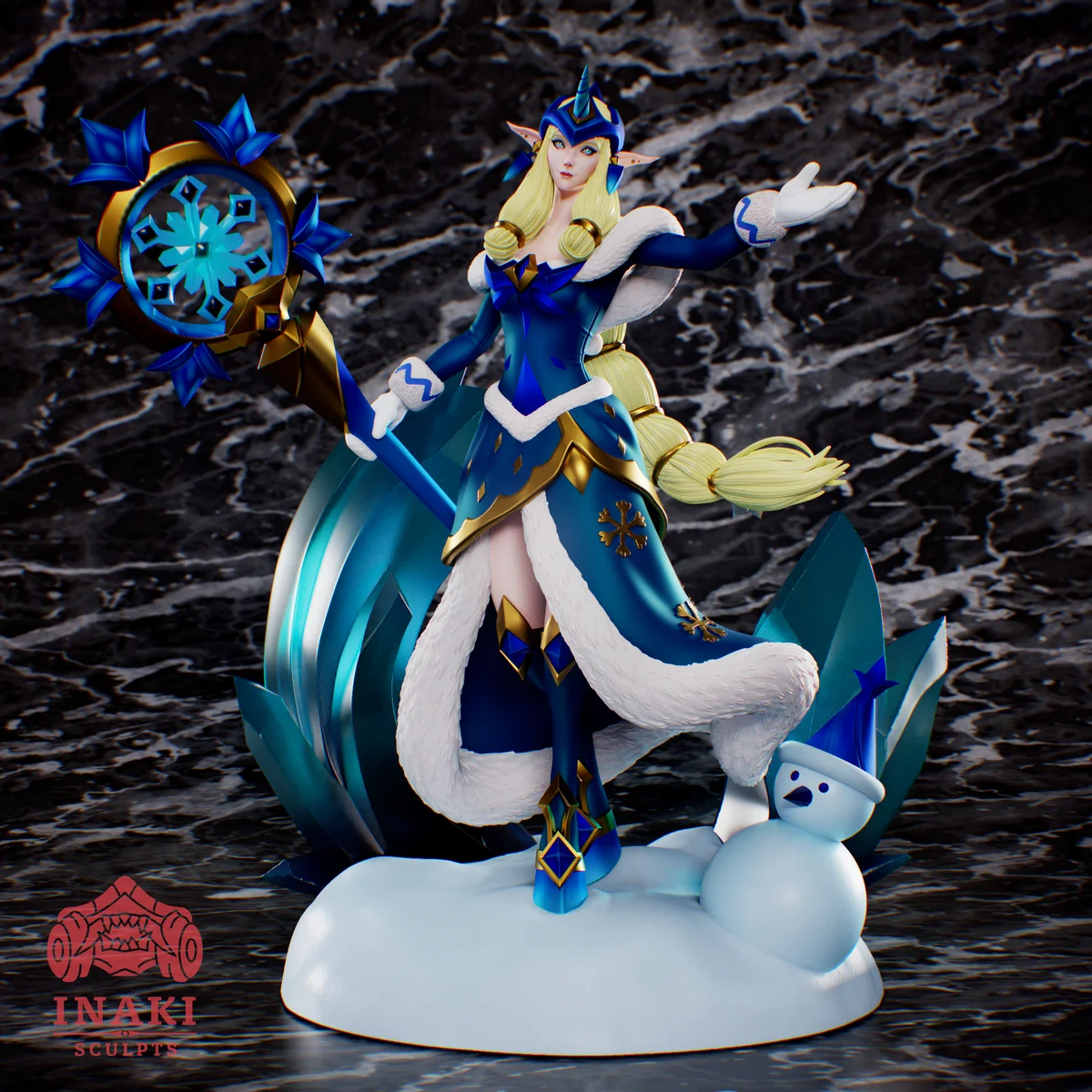 Soraka Winter Wonder | Fan Art | 3D Printed Resin Model Garage Kit | *Un-Painted* | Inaki Sculpts 3