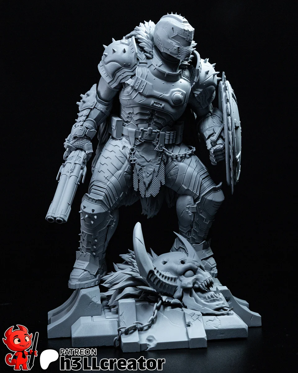 Doomguy | Fan Art | 3D Printed Resin Model Garage Kit | *Un-Painted* | H3LL Creator 7