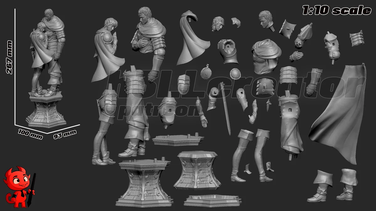 Guts and Casca | Fan Art | 3D Printed Resin Model Garage Kit | *Un-Painted* | H3LL Creator 13