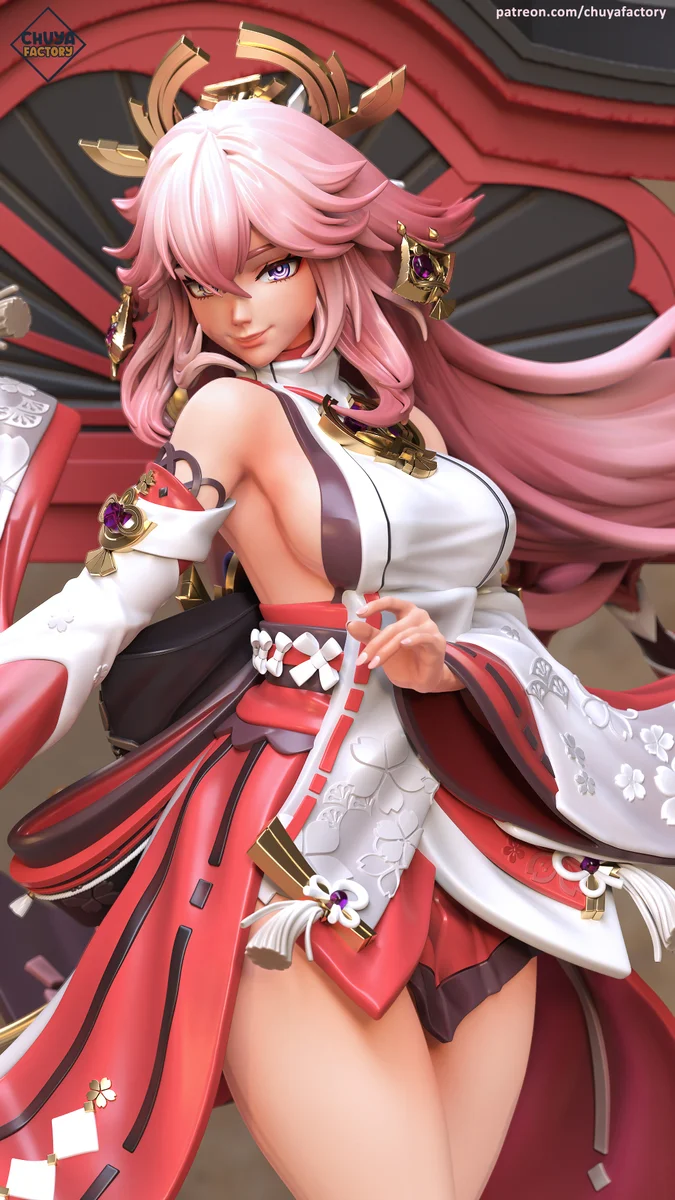Yae Miko | Fan Art | 3D Printed Resin Model Garage Kit | *Un-Painted* | Chuya Factory 4