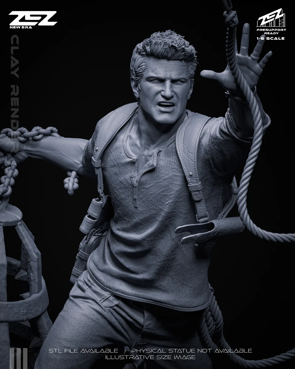 Nathan Drake | Fan Art | 3D Printed Resin Model Garage Kit | *Un-Painted* | ZEZ Studio 12