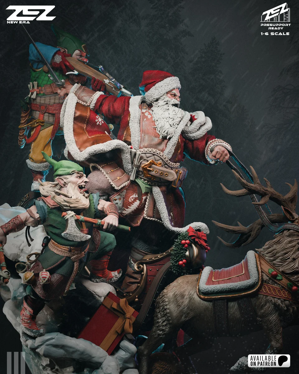 Santa Claus | Fan Art | 3D Printed Resin Model Garage Kit | *Un-Painted* | ZEZ Studio 4