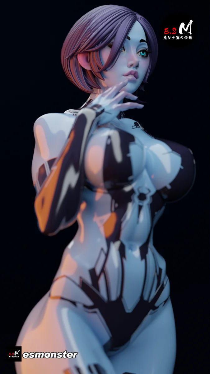 Cortana | Fan Art | 3D Printed Resin Model Garage Kit | *Un-Painted* | ES Monster 7
