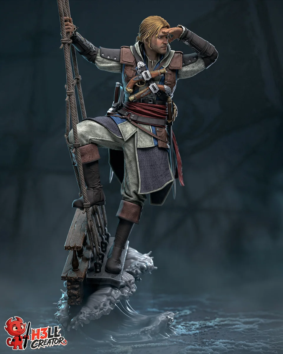 Edward Kenway | Fan Art | 3D Printed Resin Model Garage Kit | *Un-Painted* | H3LL Creator 6