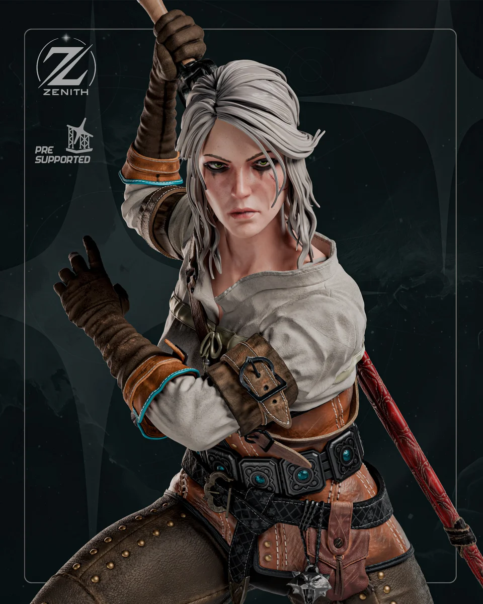 Ciri | Fan Art | 3D Printed Resin Model Garage Kit | *Un-Painted* | Zenith Studios