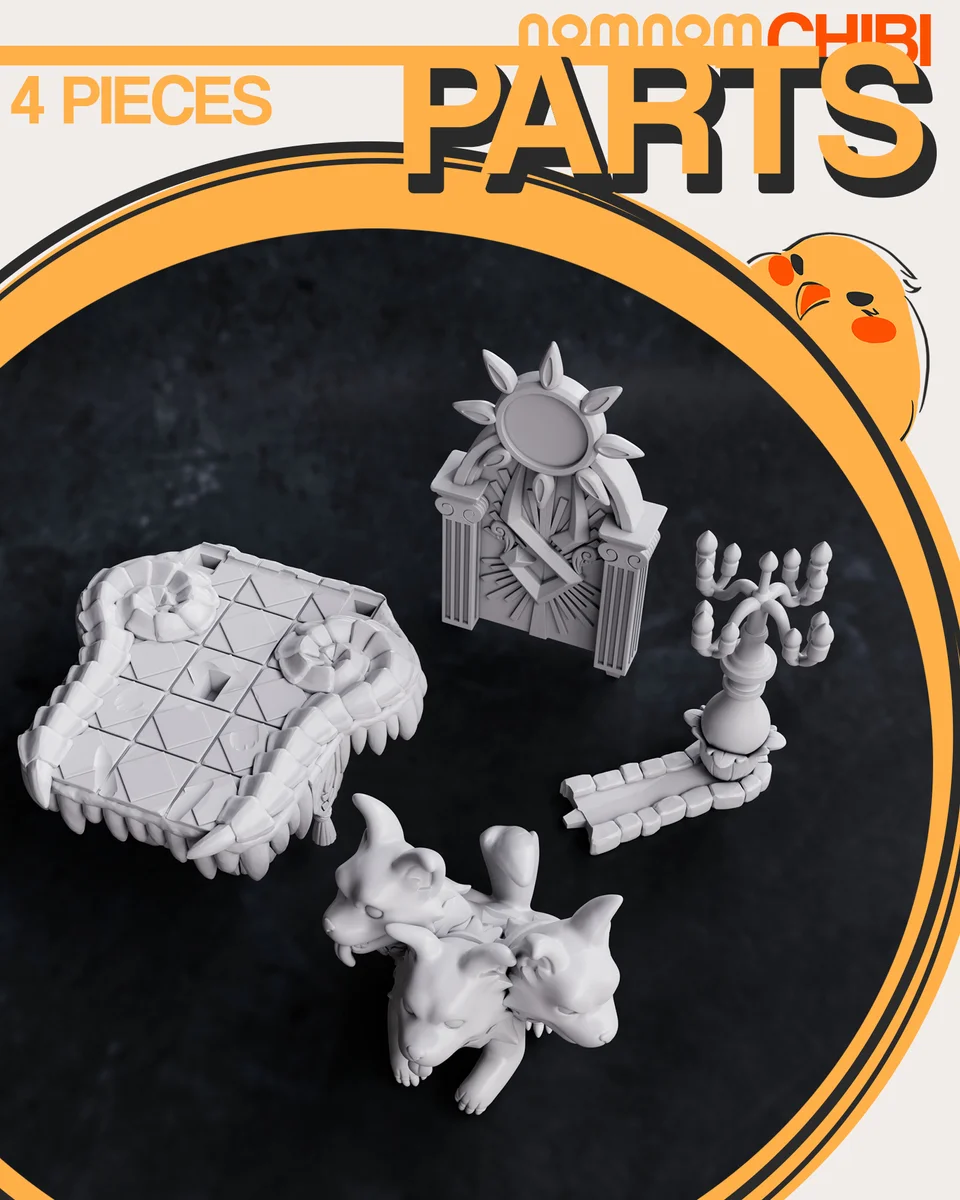 Chibi Cerberus | Fan Art | 3D Printed Resin Model Garage Kit | *Un-Painted* | Nomnom 3