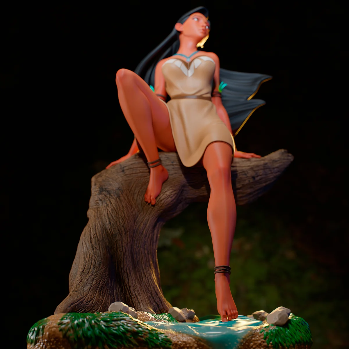 Pocahontas | Fan Art | 3D Printed Resin Model Garage Kit | *Un-Painted* | Momoji 4