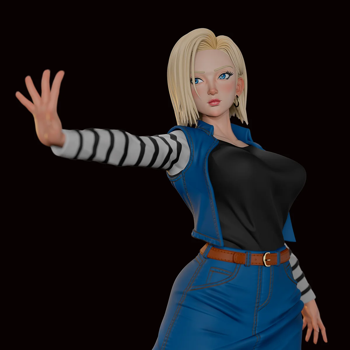 Android 18 | Fan Art | 3D Printed Resin Model Garage Kit | *Un-Painted* | Momoji 3