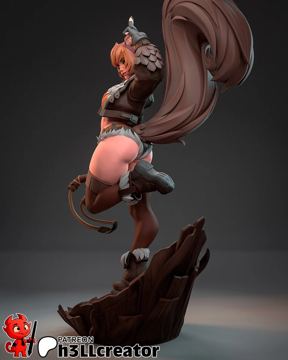 Squirrel Girl | Fan Art | 3D Printed Resin Model Garage Kit | *Un-Painted* | H3LL Creator 6