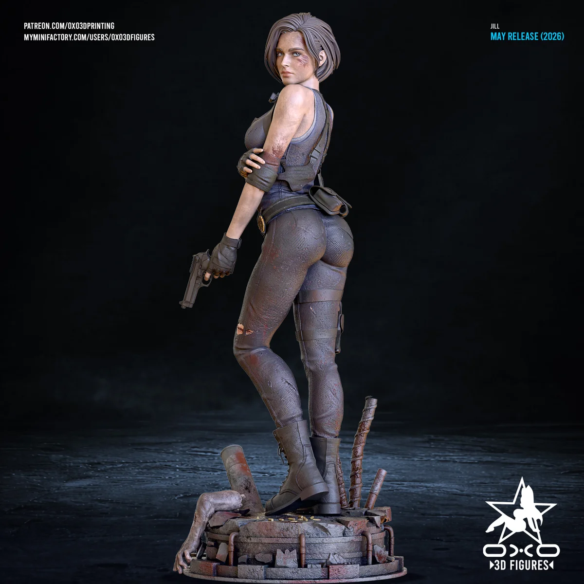 Jill | Fan Art | 3D Printed Resin Model Garage Kit | *Un-Painted* | OXO3D 4
