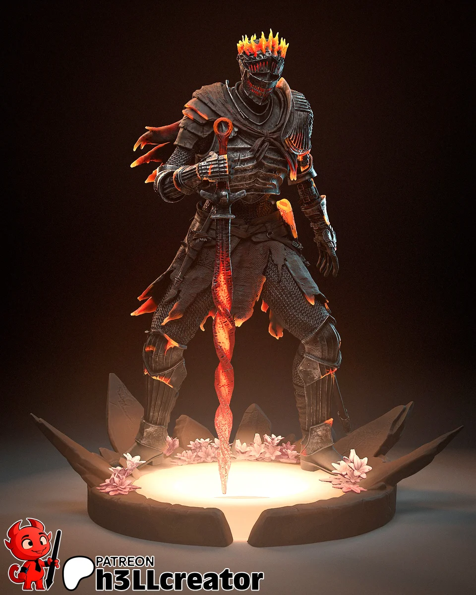Soul of Cinders | Fan Art | 3D Printed Resin Model Garage Kit | *Un-Painted* | H3LL Creator 4