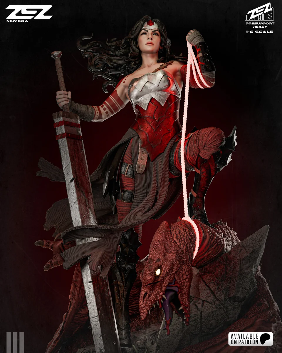 Wonder Woman Absolute | Fan Art | 3D Printed Resin Model Garage Kit | *Un-Painted* | ZEZ Studio 7