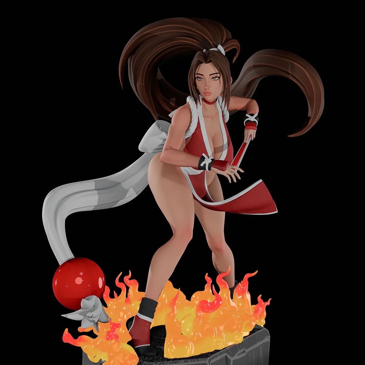 Mai Shiranui | Fan Art | 3D Printed Resin Model Garage Kit | *Un-Painted* | Momoji 3
