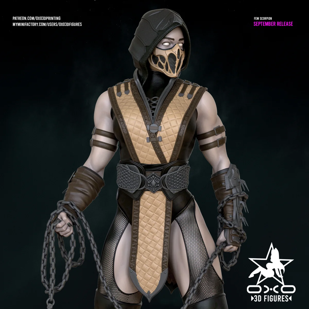 Female Scorpion | Fan Art | 3D Printed Resin Model Garage Kit | *Un-Painted* | OXO3D 3