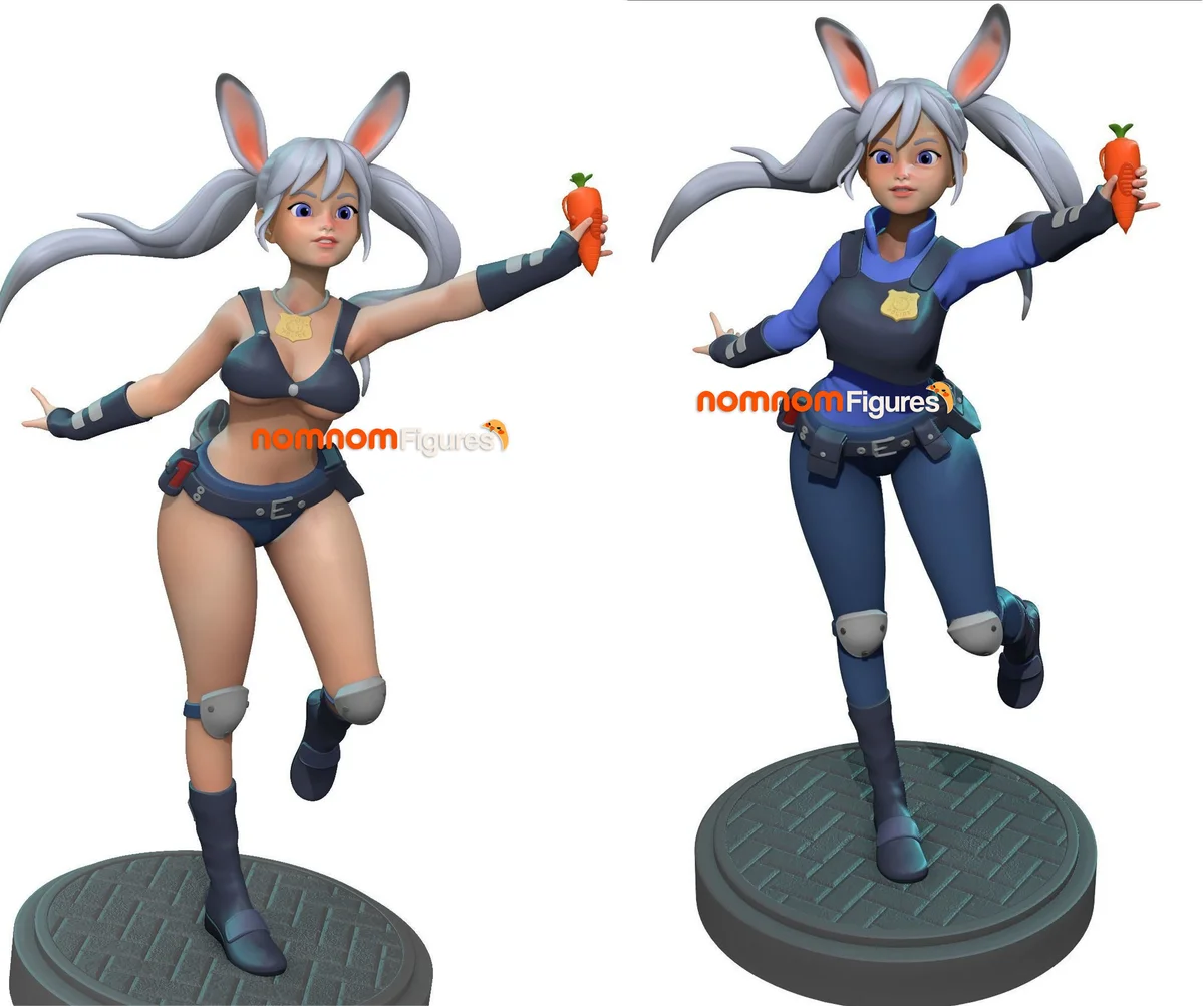 Judy Hopps - Zootopia | Fan Art | 3D Printed Resin Model Garage Kit | *Un-Painted* | Nomnom 3