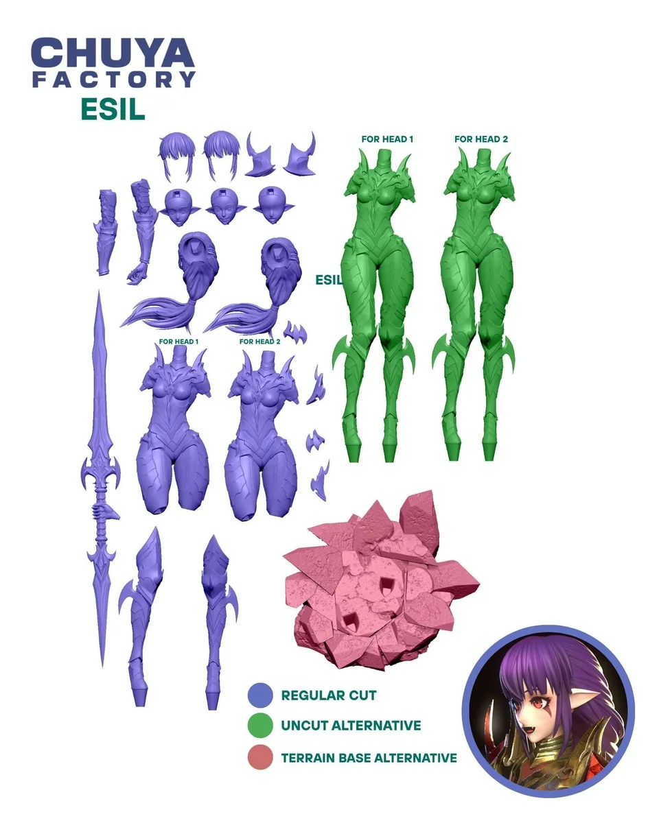 Esil Radiru | Fan Art | 3D Printed Resin Model Garage Kit | *Un-Painted* | Chuya Factory 20