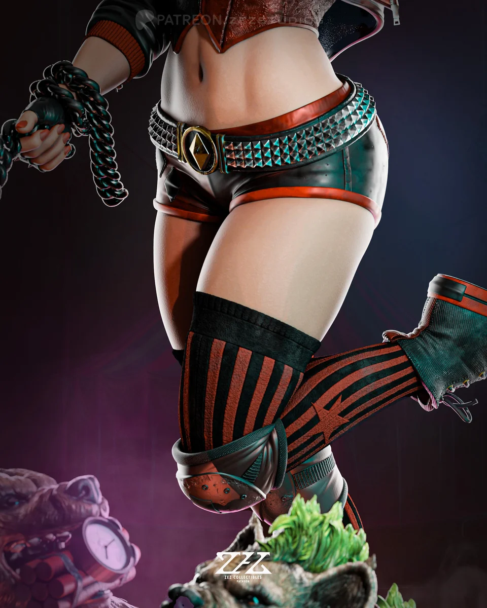 Harley Quinn | Fan Art | 3D Printed Resin Model Garage Kit | *Un-Painted* | ZEZ Studio 9