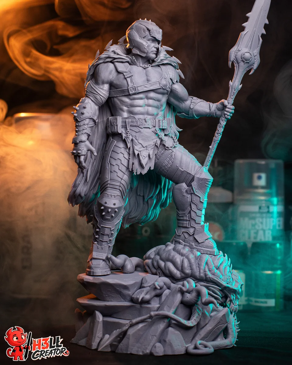 Doom Slayer | Fan Art | 3D Printed Resin Model Garage Kit | *Un-Painted* | H3LL Creator 10