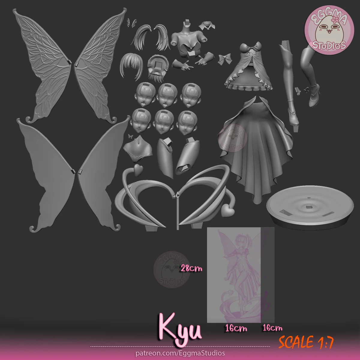 Kyu Sugardust | Fan Art | 3D Printed Resin Model Garage Kit | *Un-Painted* | EggmaStudios 15