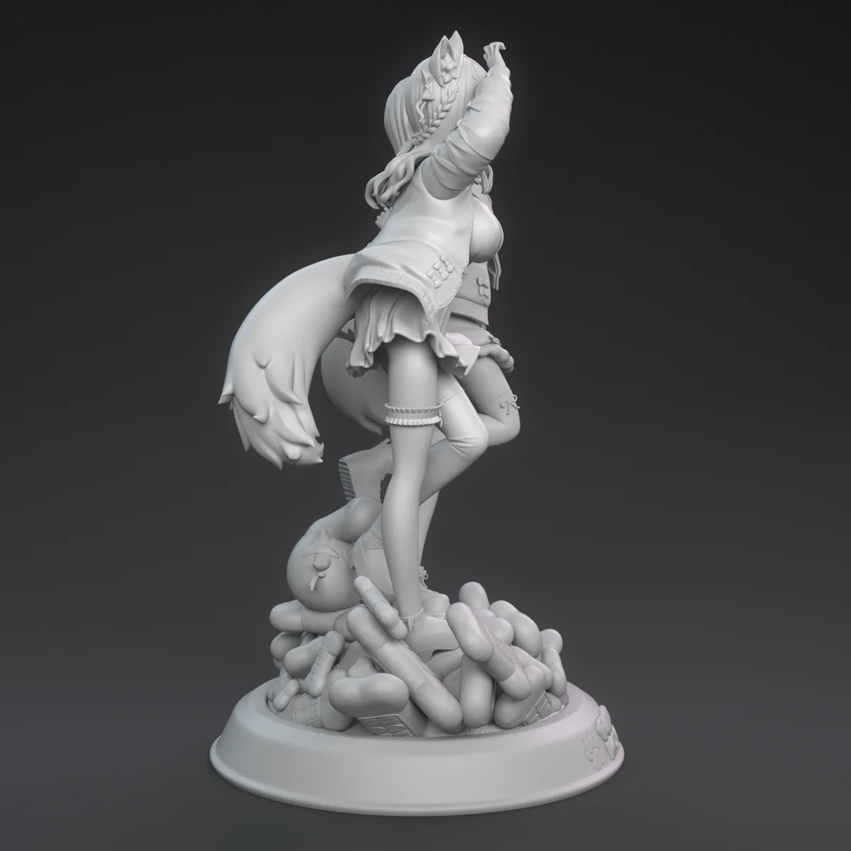 Fuwamoco | Fan Art | 3D Printed Resin Model Garage Kit | *Un-Painted* | Inari Figure 10