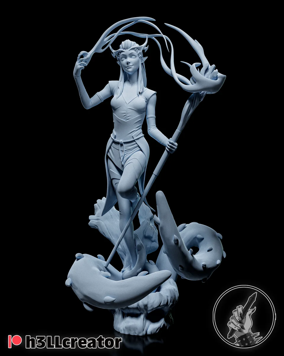 Keyleth | Fan Art | 3D Printed Resin Model Garage Kit | *Un-Painted* | H3LL Creator 5