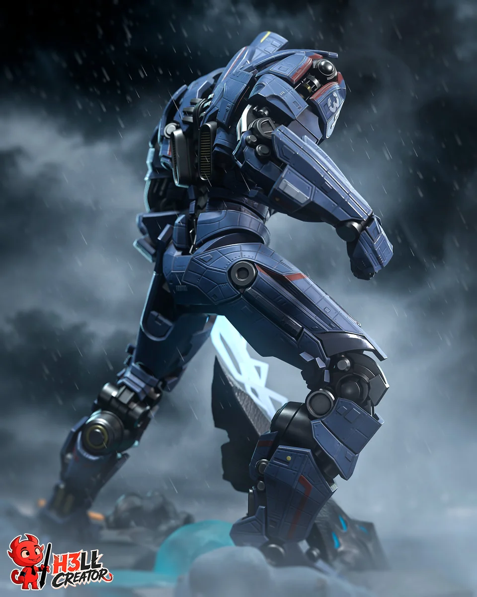 Gipsy Danger | Fan Art | 3D Printed Resin Model Garage Kit | *Un-Painted* | H3LL Creator 5