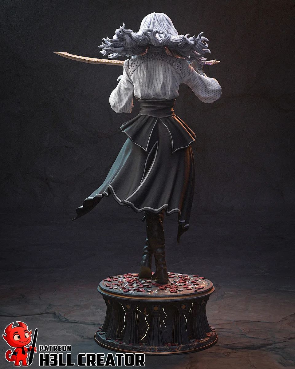 Maelle | Fan Art | 3D Printed Resin Model Garage Kit | *Un-Painted* | H3LL Creator 7