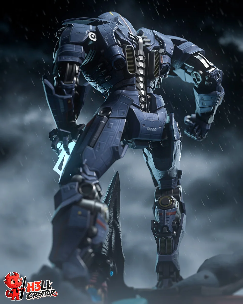 Gipsy Danger | Fan Art | 3D Printed Resin Model Garage Kit | *Un-Painted* | H3LL Creator 7