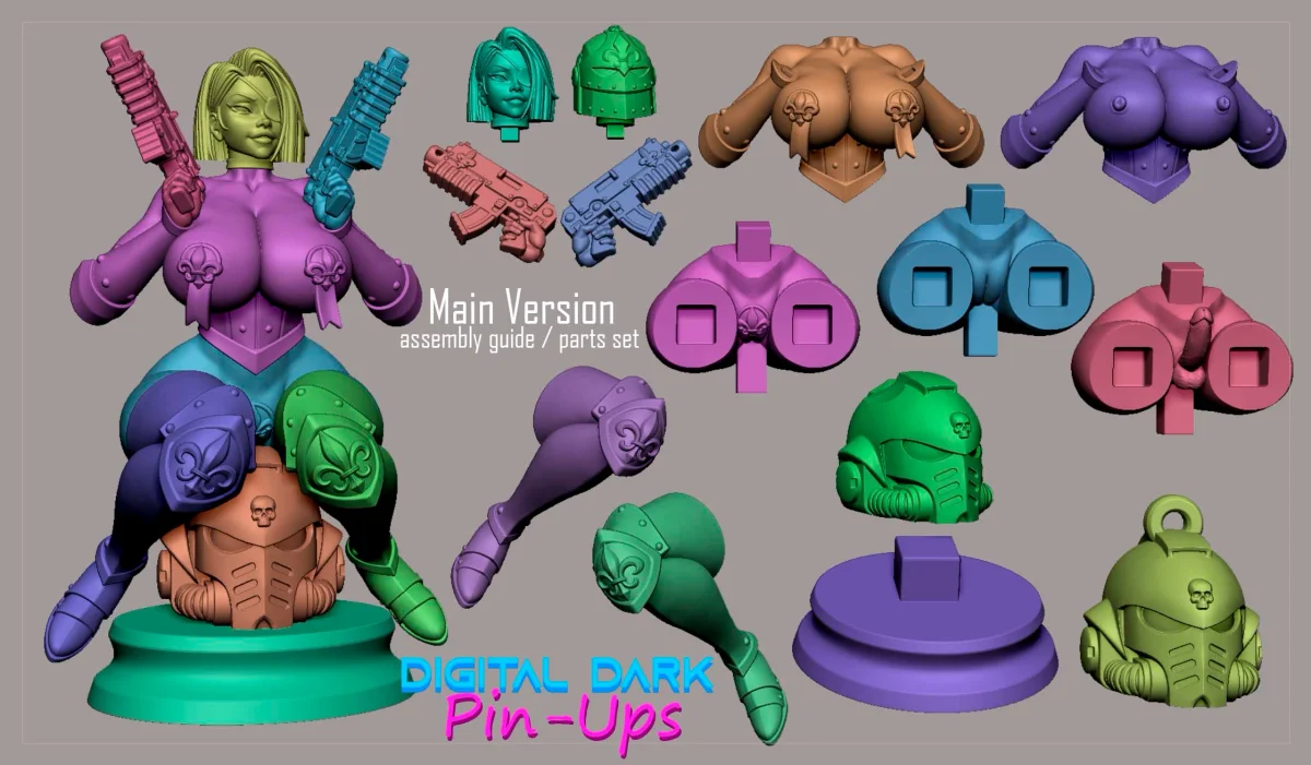 Battle Thicc 3 | Fan Art | 3D Printed Resin Model Garage Kit | *Un-Painted* | Digital Dark 5